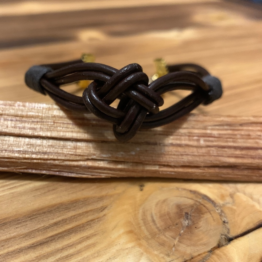 Celtic Knot Brown Leather Bracelet